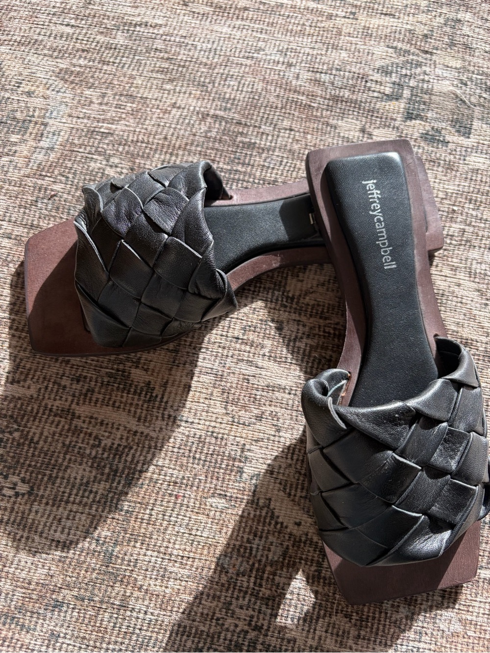Jeffrey Campbell Black Braided Slides
